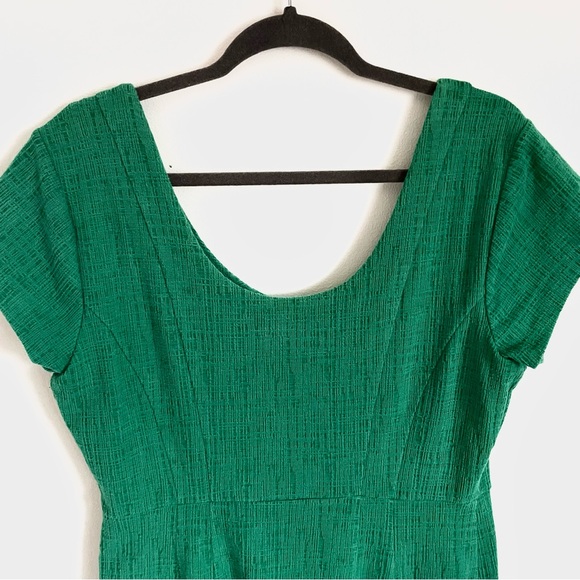 Anthropologie Maeve Nova Knit Fit And Flare Mini Dress in Kelly Green Size L EUC - Picture 9 of 10